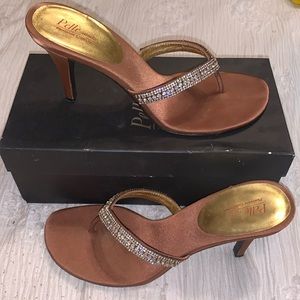 Pelle moda platinum collection rhinestone sandal heels